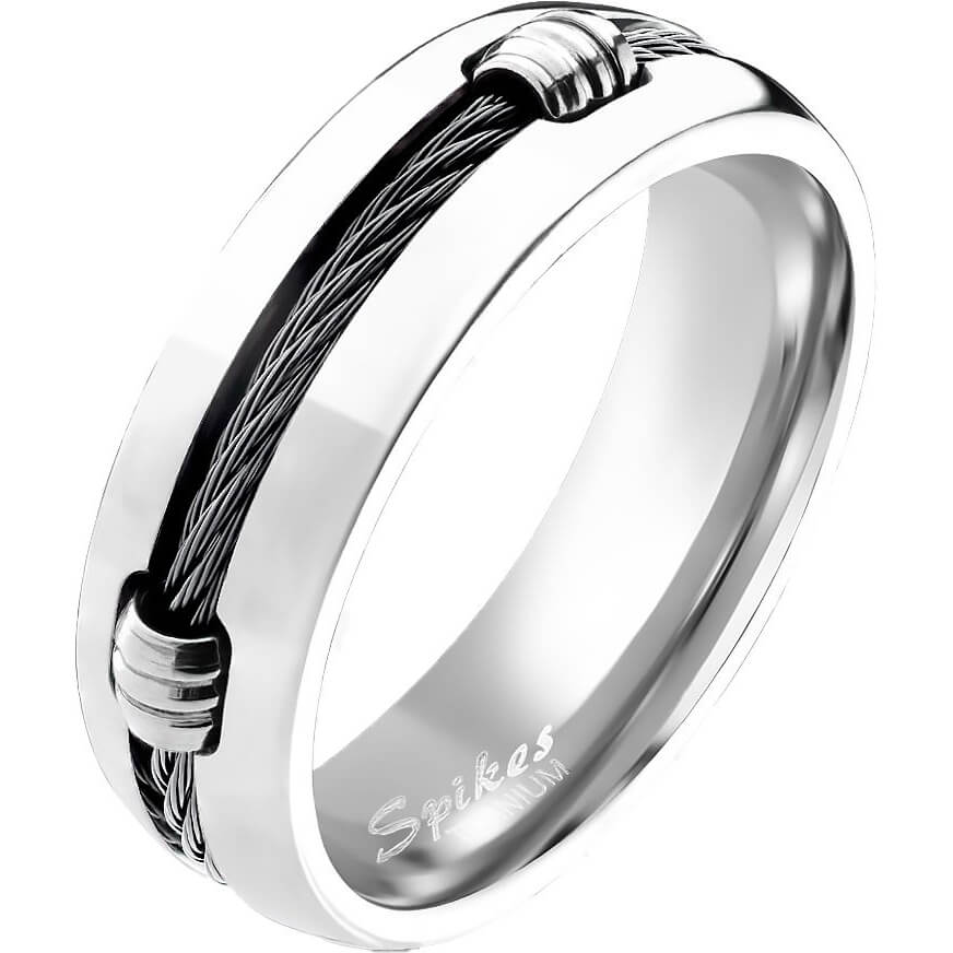 Titan Fingerring Draht Silber
