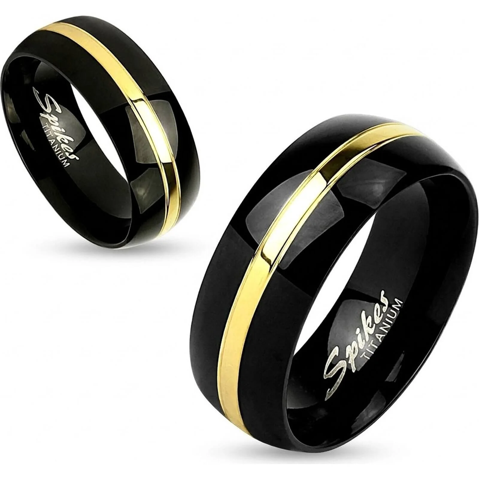 Titan Fingerring Schwarz Gold
