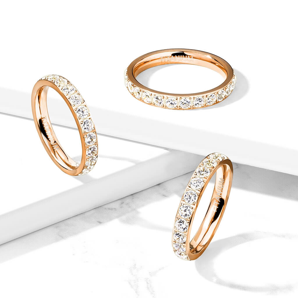 Titan Fingerring Zirkonia Roségold - Image 2