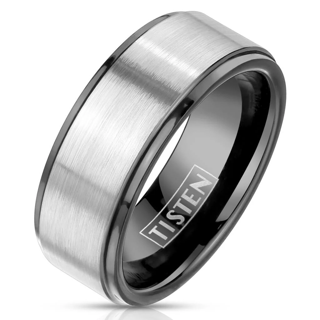 Fingerring Schwarz Gebürstet Silber - Image 2