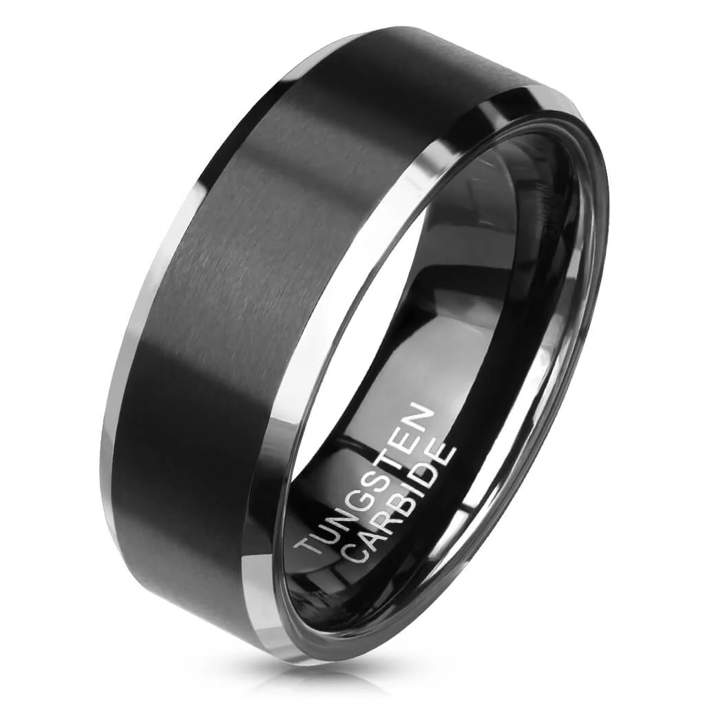 Fingerring Silber Schwarz Gebürstet - Image 2