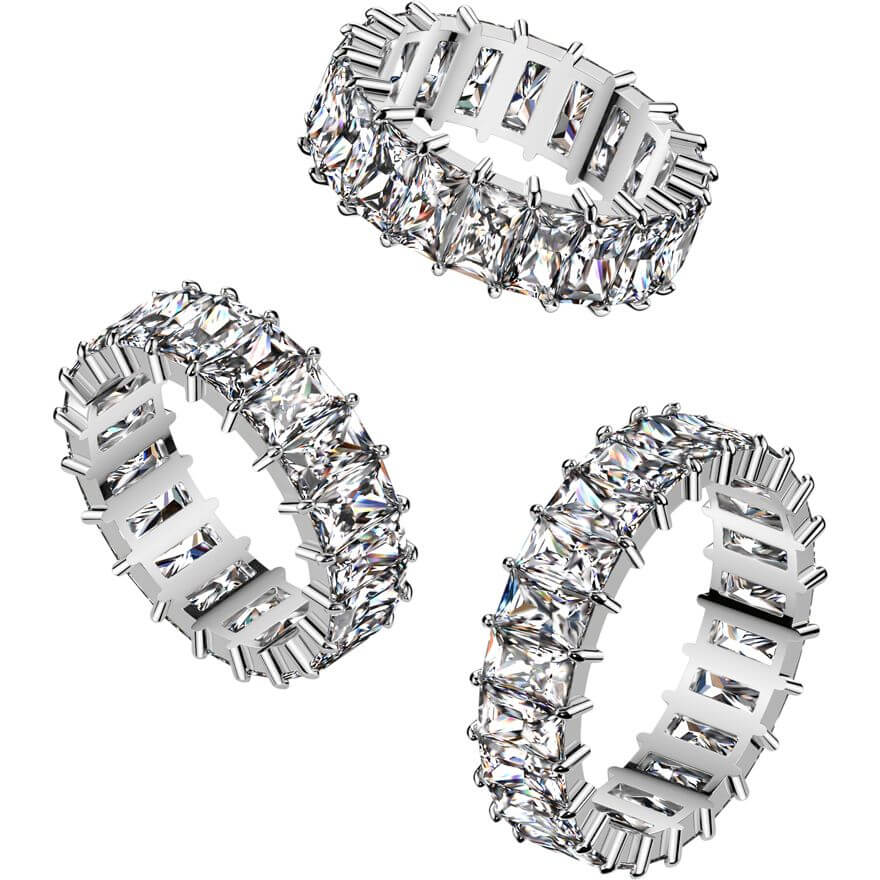 Fingerring Baguette Schliff Zirkonia - Image 2