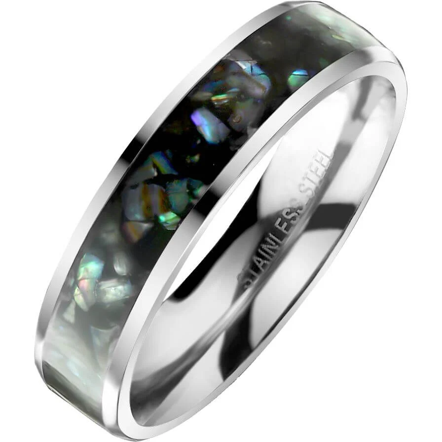 Fingerring Abalonen Schale inliegend