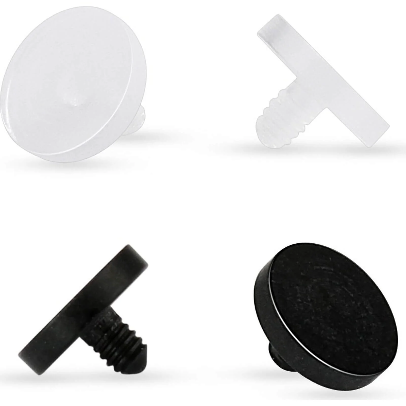 Akryl Dermal Anchor Retainer Rund Flach Innengewinde