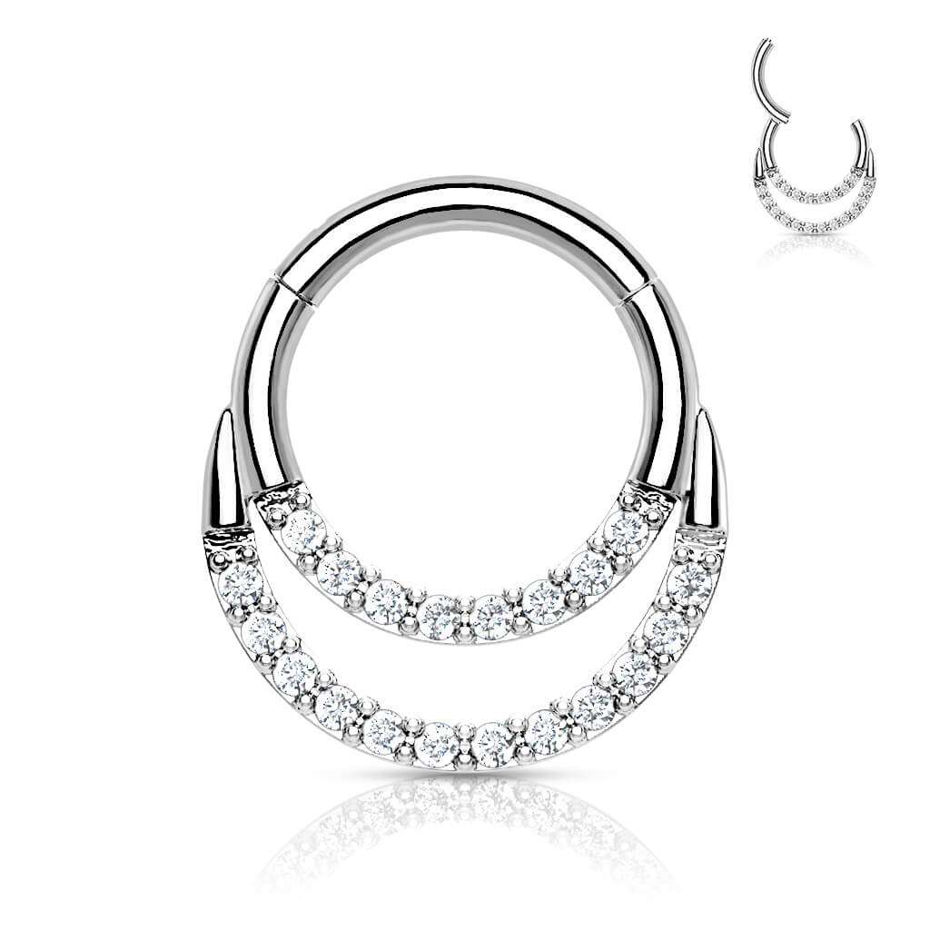 Ring Doppelreihe Zirkonia Clicker - Image 5