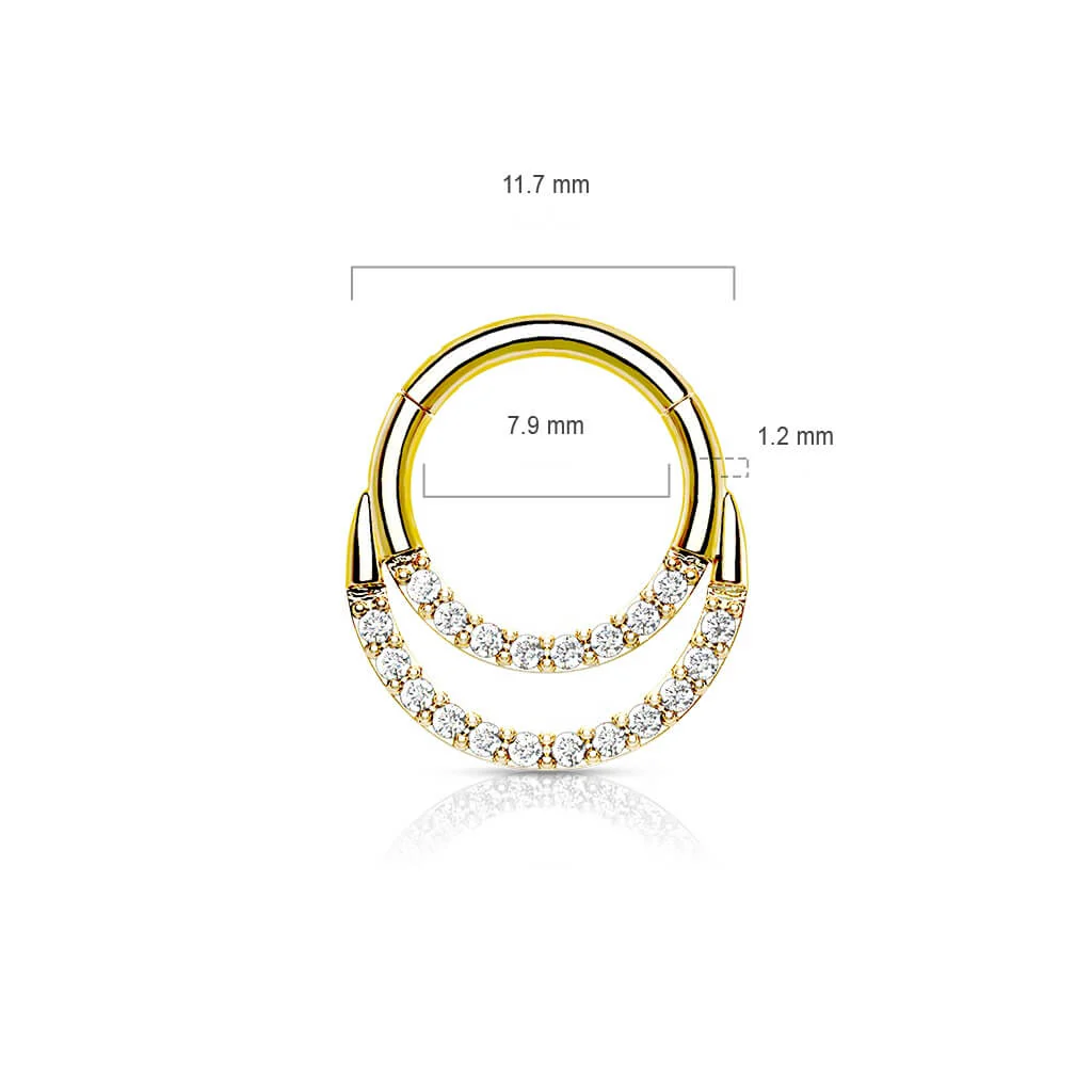 Ring Doppelreihe Zirkonia Clicker - Image 7