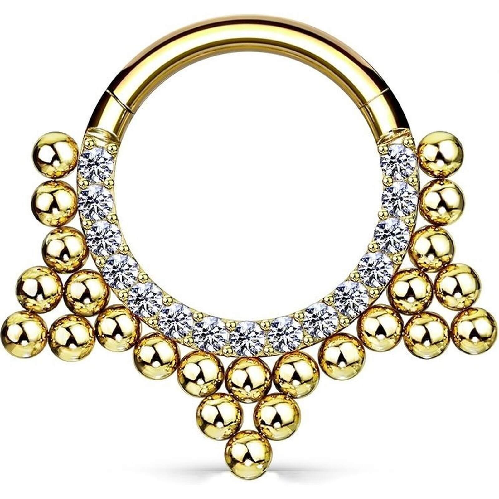 Ring Kugeln Zirkonia Clicker