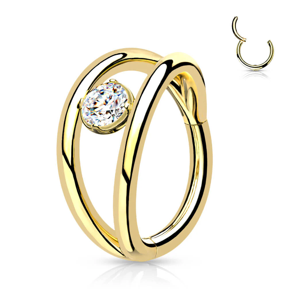 Ring Kugel Zirkonia Silber Clicker - Image 2