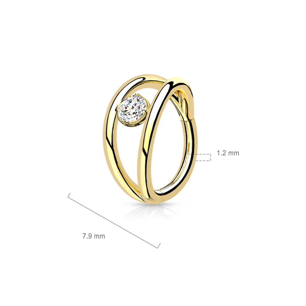Ring Kugel Zirkonia Silber Clicker - Image 3