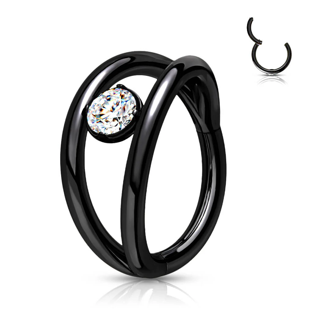 Ring Kugel Zirkonia Silber Clicker - Image 4