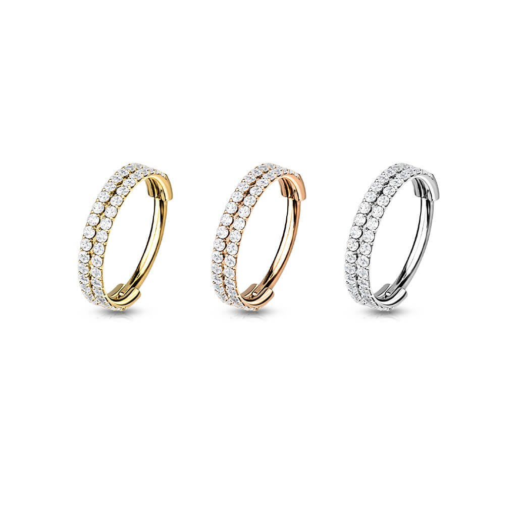 Ring Doppelreihe Zirkonia Clicker - Image 2