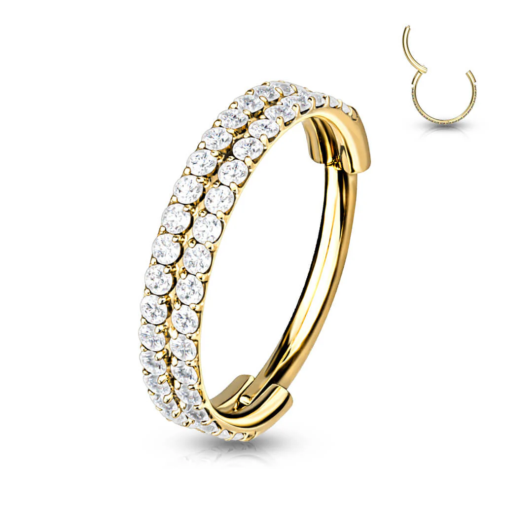 Ring Doppelreihe Zirkonia Clicker - Image 3