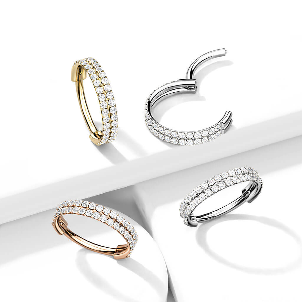 Ring Doppelreihe Zirkonia Clicker - Image 5