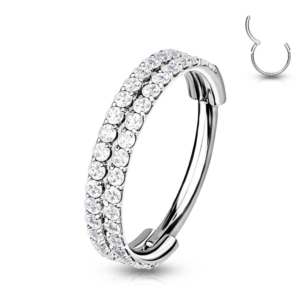 Ring Doppelreihe Zirkonia Clicker - Image 7
