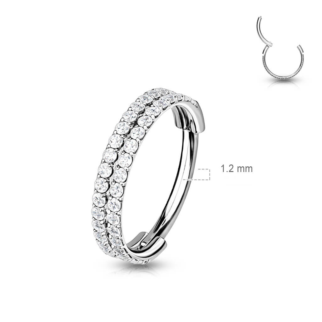 Ring Doppelreihe Zirkonia Clicker - Image 8