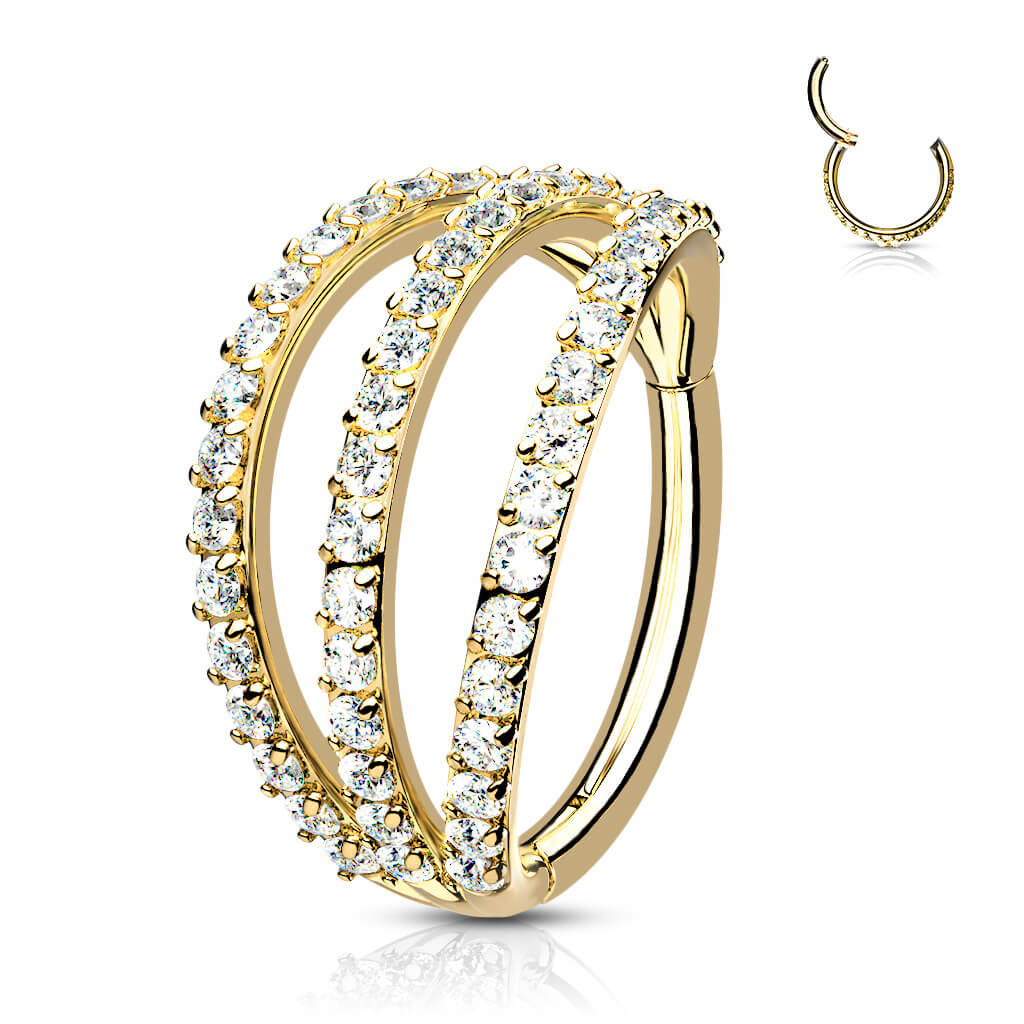 Ring Dreierreihe Zirkonia Clicker - Image 4
