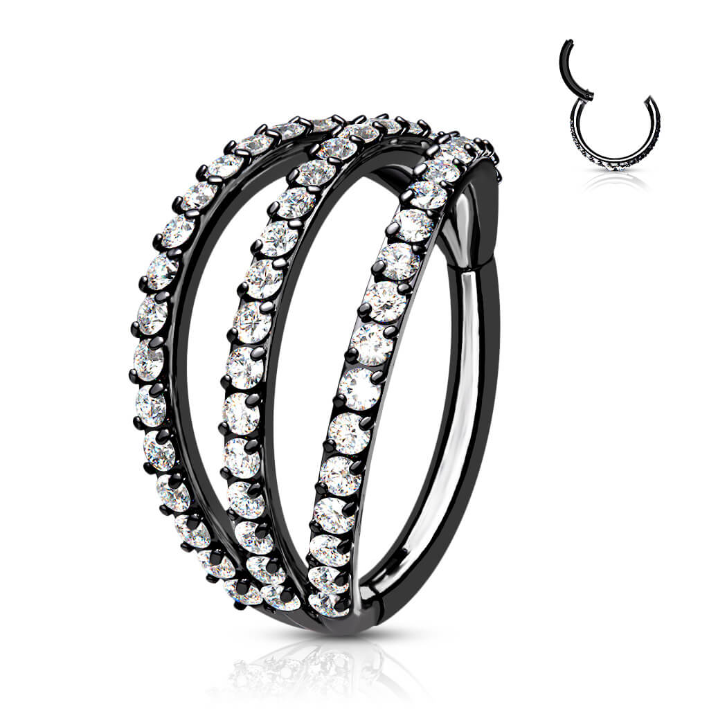 Ring Dreierreihe Zirkonia Clicker - Image 6