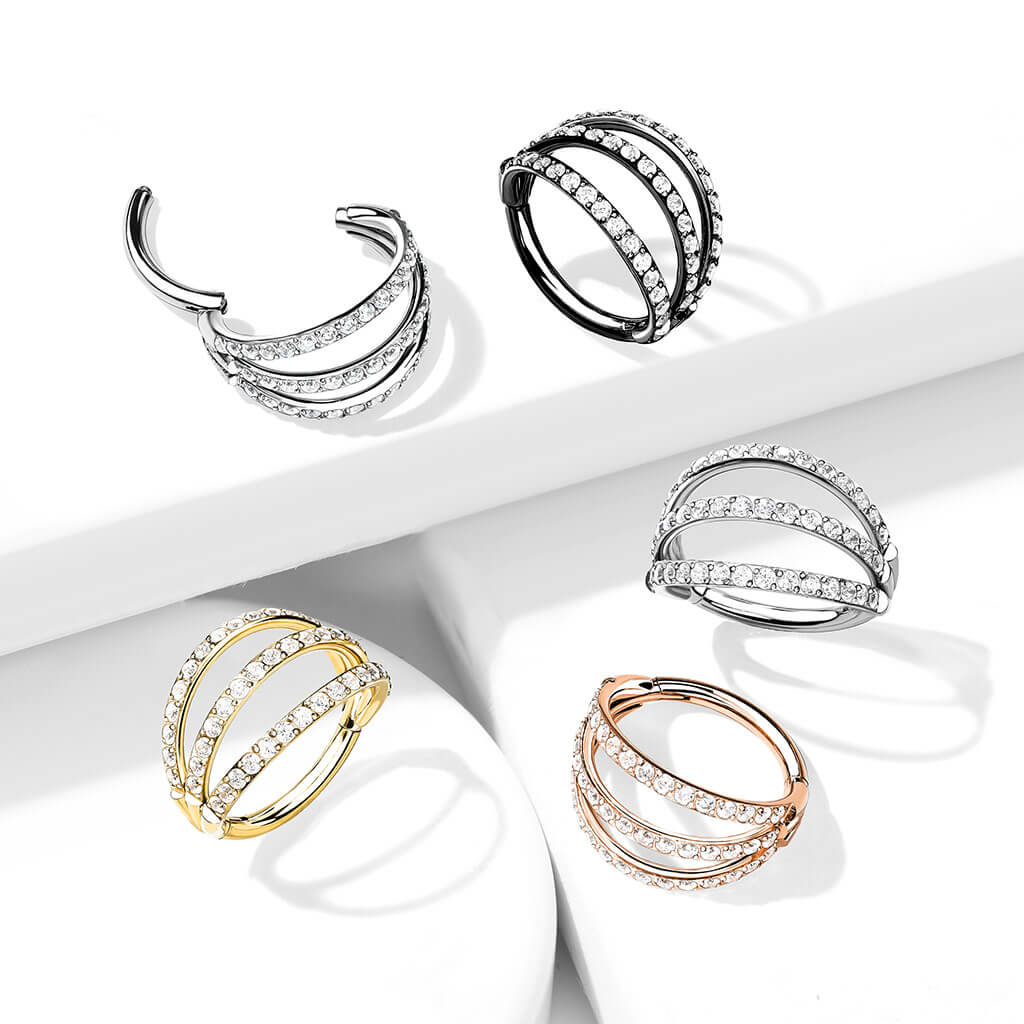 Ring Dreierreihe Zirkonia Clicker - Image 7