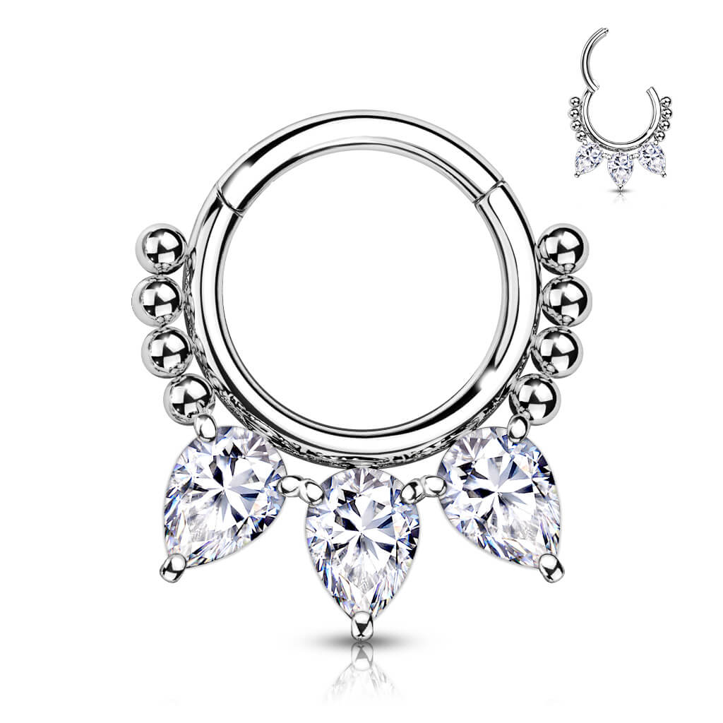 Ring Tropfen Zirkonia Clicker - Image 9