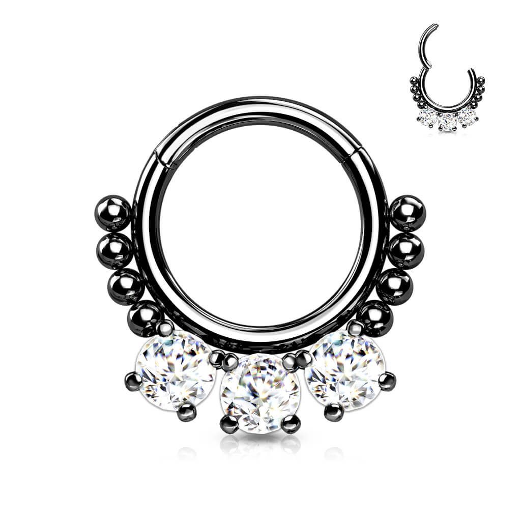 Ring 3 Zirkonia Rund Clicker - Image 3