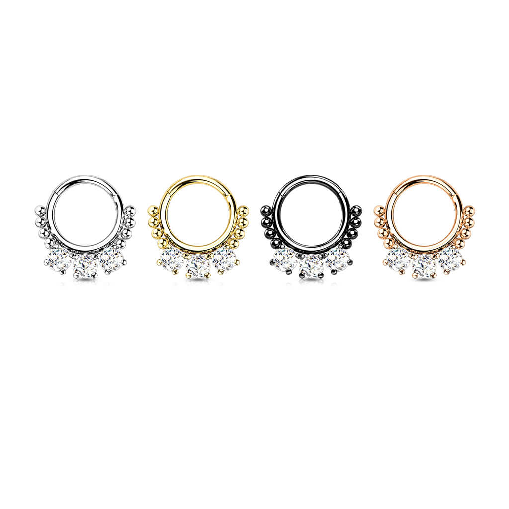 Ring 3 Zirkonia Rund Clicker - Image 4