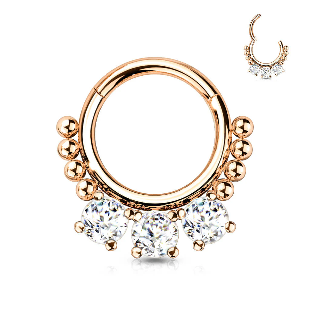 Ring 3 Zirkonia Rund Clicker - Image 5