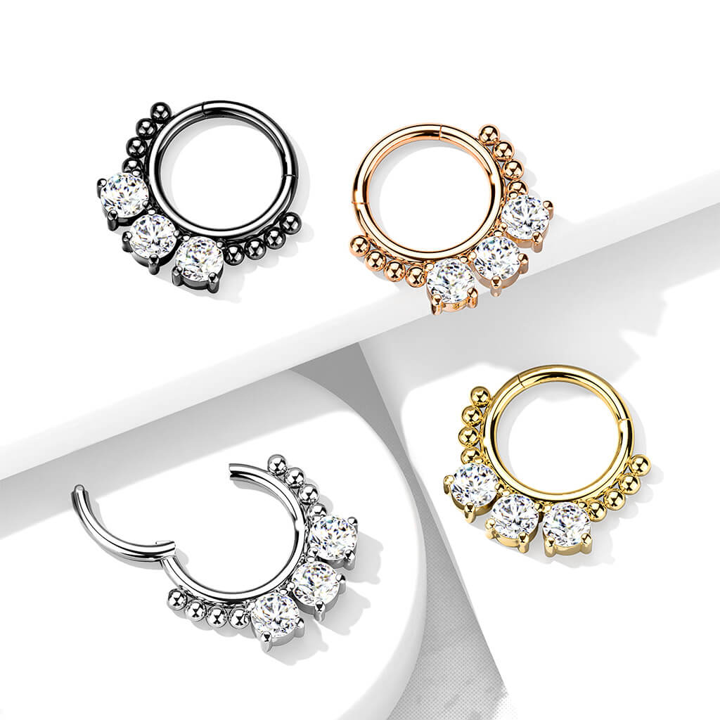 Ring 3 Zirkonia Rund Clicker - Image 7