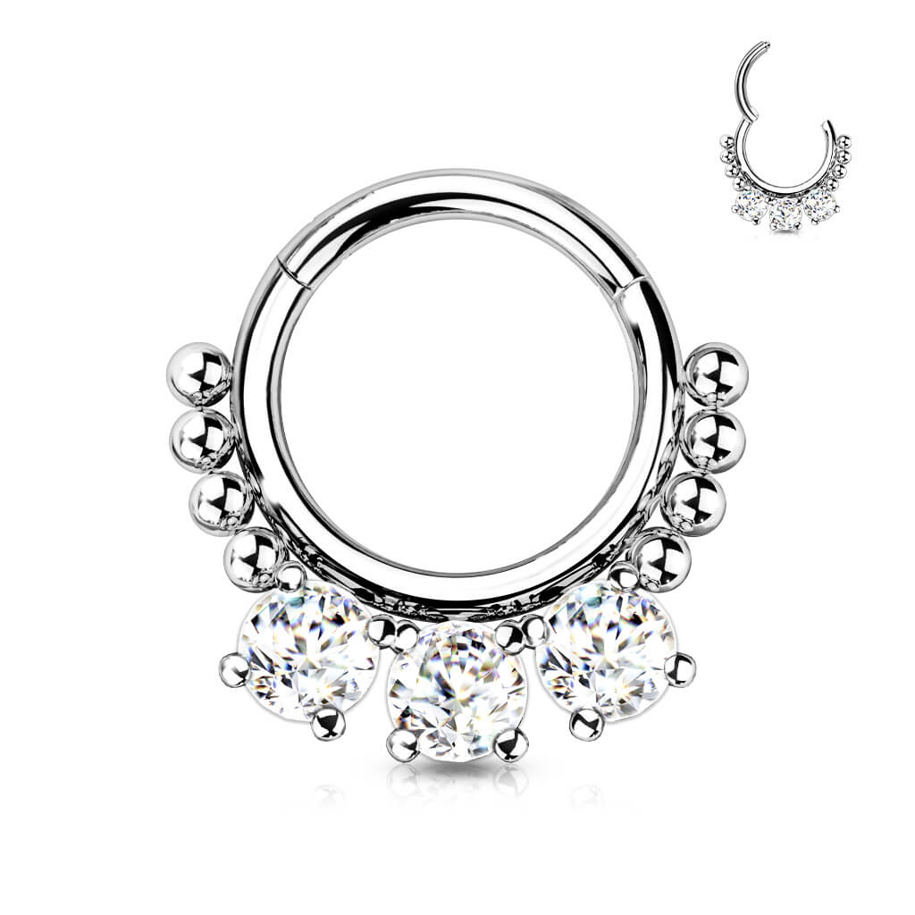 Ring 3 Zirkonia Rund Clicker - Image 8