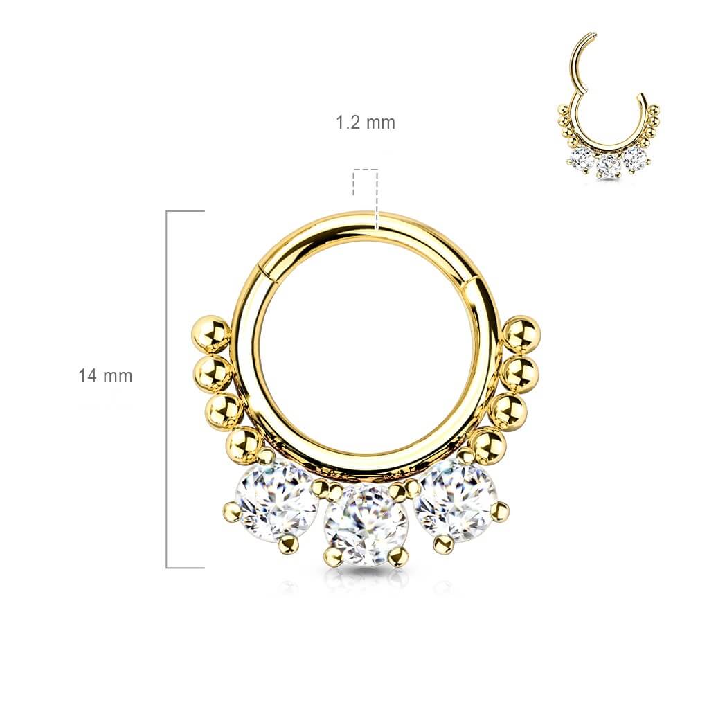 Ring 3 Zirkonia Rund Clicker - Image 9