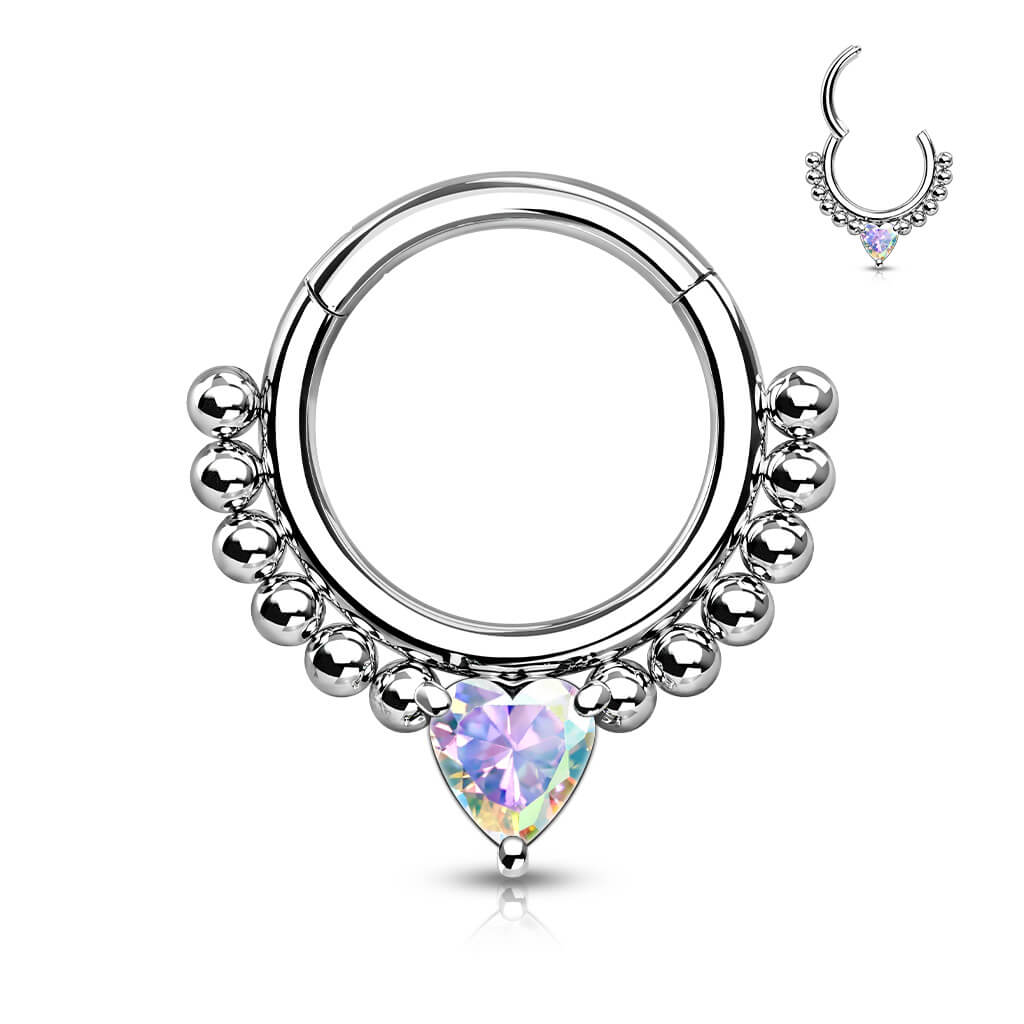 Ring Herz Zirkonia Silber Clicker - Image 2
