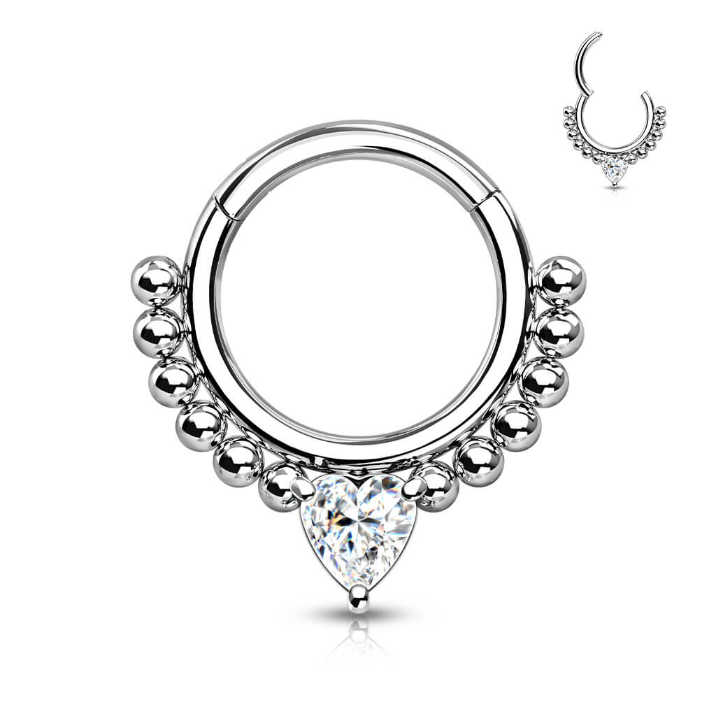 Ring Herz Zirkonia Silber Clicker - Image 3