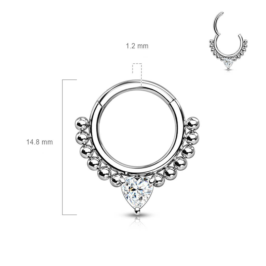 Ring Herz Zirkonia Silber Clicker - Image 8