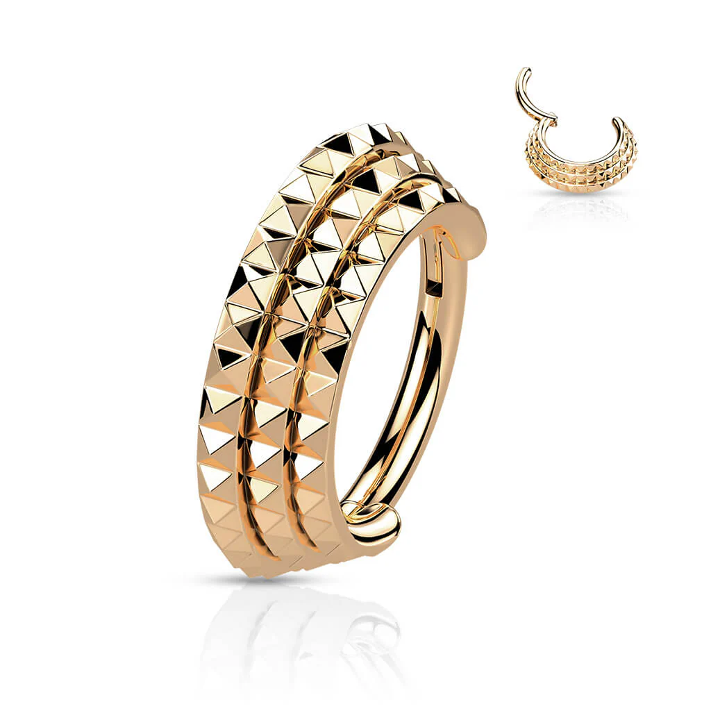 Ring Dreierreihe Pyramiden Schliff Clicker - Image 3