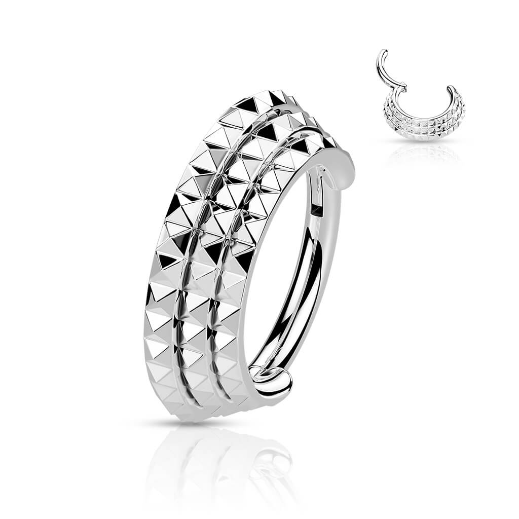 Ring Dreierreihe Pyramiden Schliff Clicker - Image 6