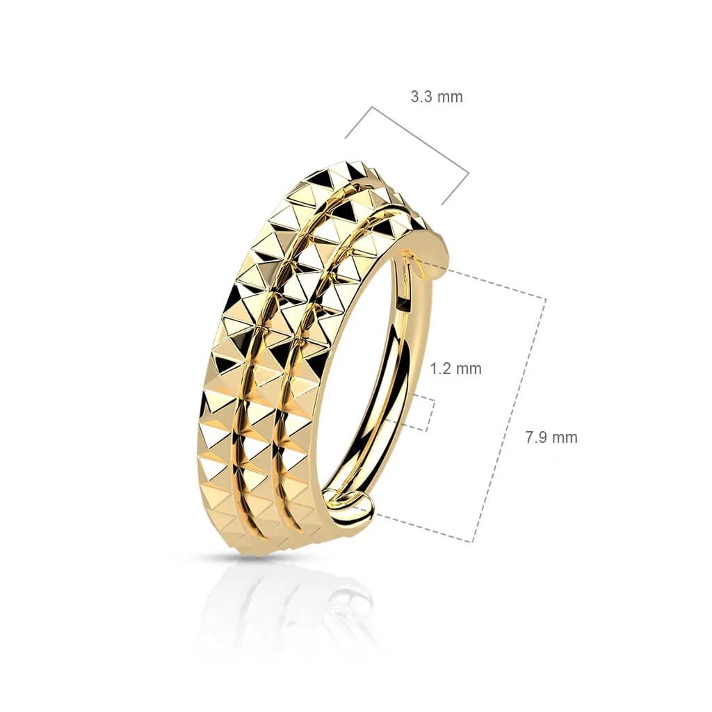 Ring Dreierreihe Pyramiden Schliff Clicker - Image 7