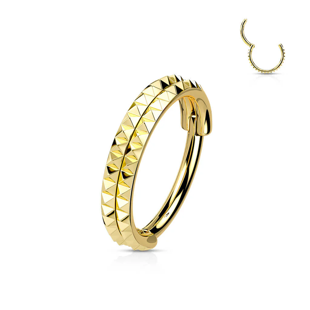 Ring Doppelreihe Pyramiden Schliff Clicker - Image 2