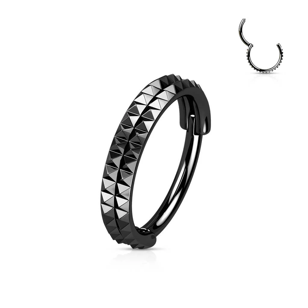 Ring Doppelreihe Pyramiden Schliff Clicker - Image 3