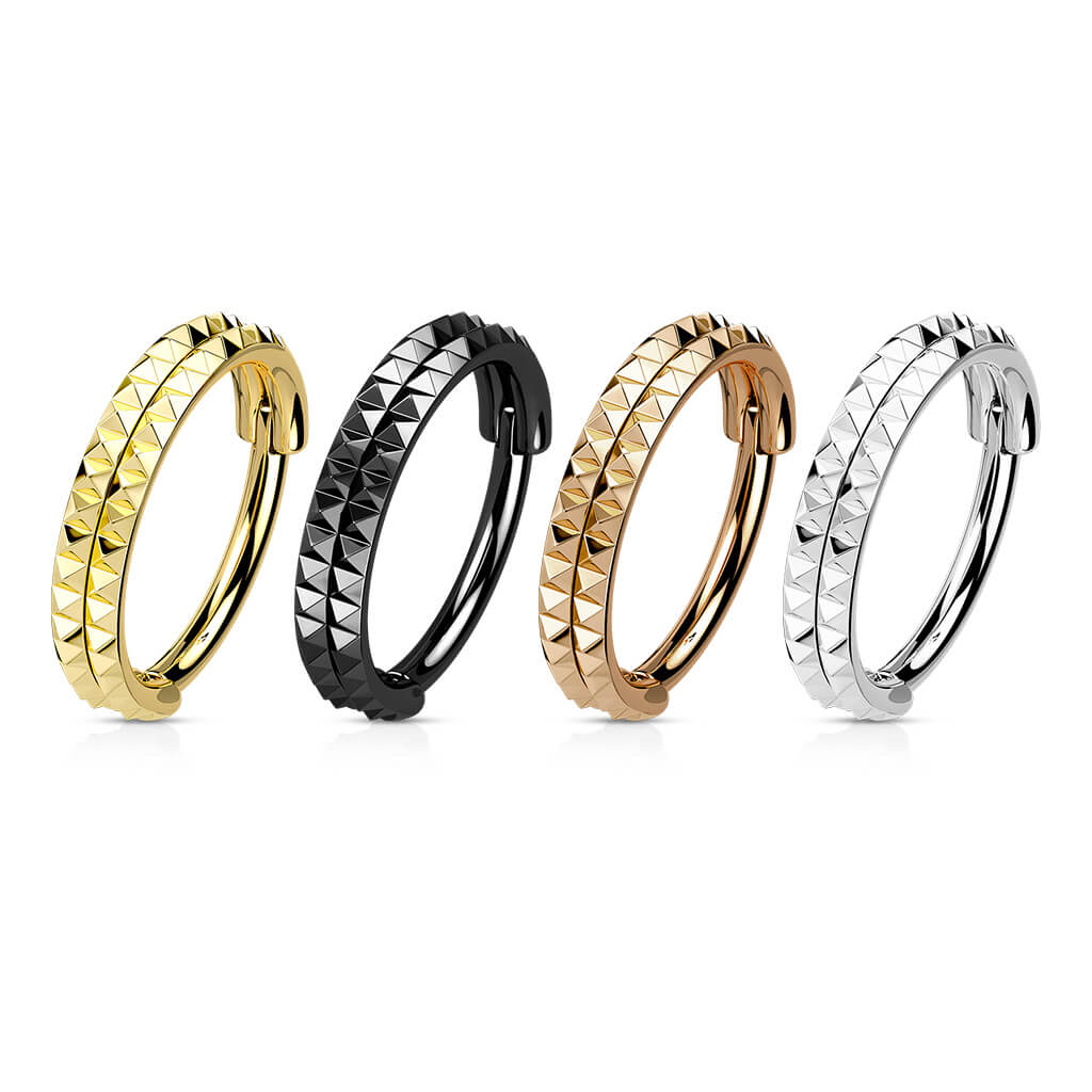 Ring Doppelreihe Pyramiden Schliff Clicker - Image 4