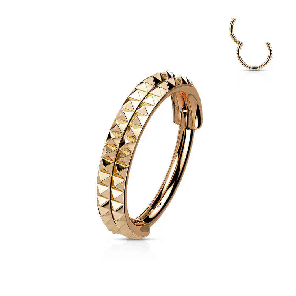 Ring Doppelreihe Pyramiden Schliff Clicker - Image 5
