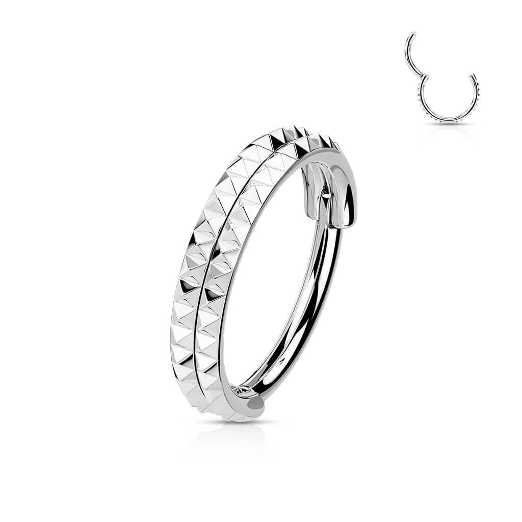Ring Doppelreihe Pyramiden Schliff Clicker - Image 7