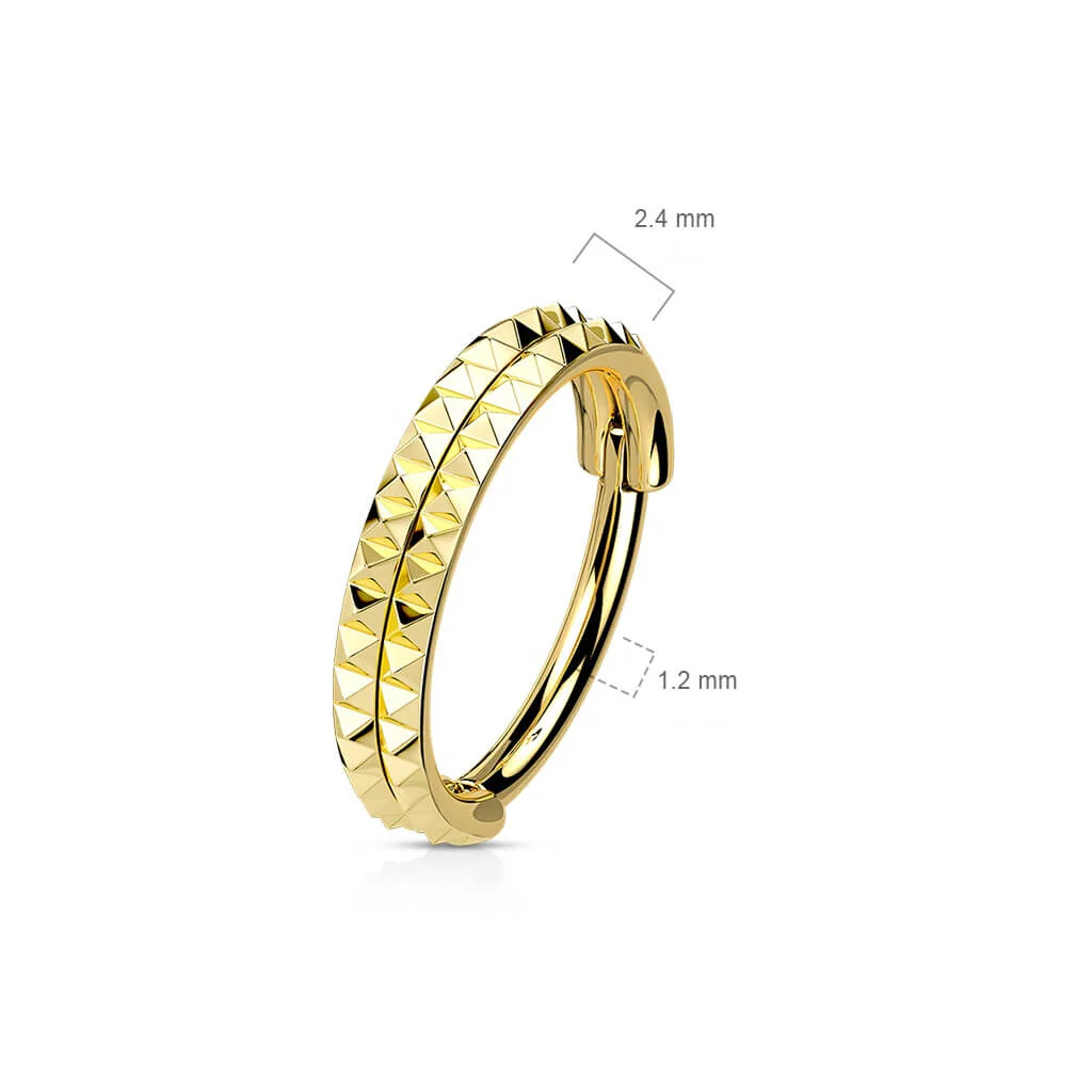 Ring Doppelreihe Pyramiden Schliff Clicker - Image 8