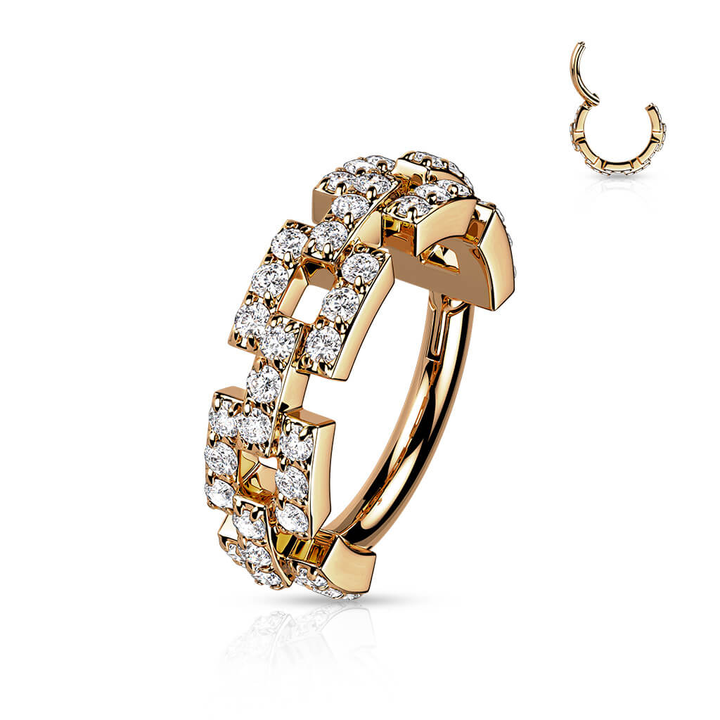 Ring Quadrat Zirkonia Clicker - Image 5
