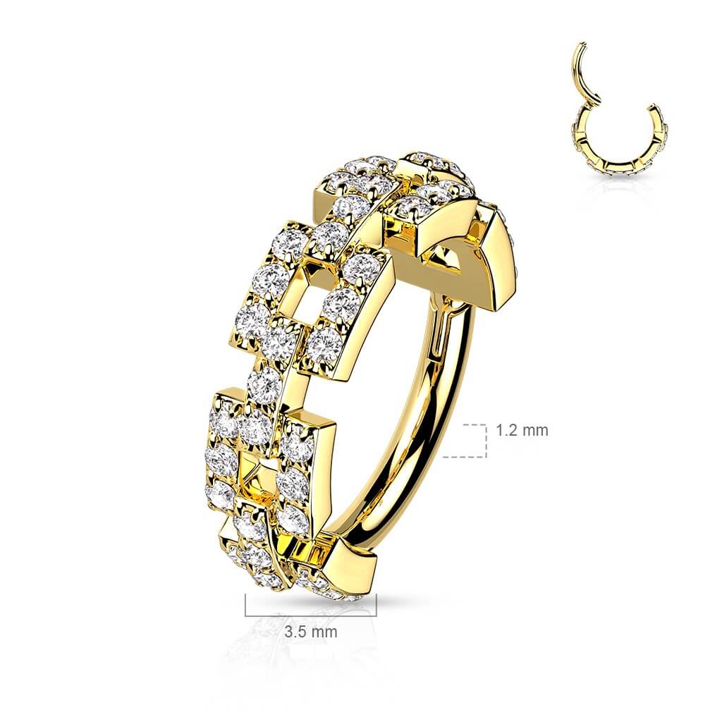 Ring Quadrat Zirkonia Clicker - Image 7