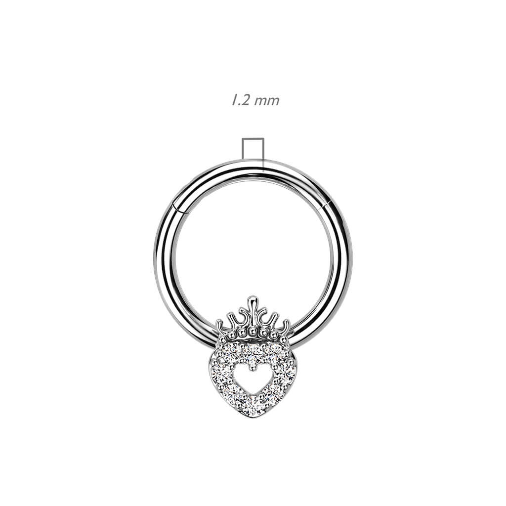 Ring Herz Krone Zirkonia Clicker - Image 3