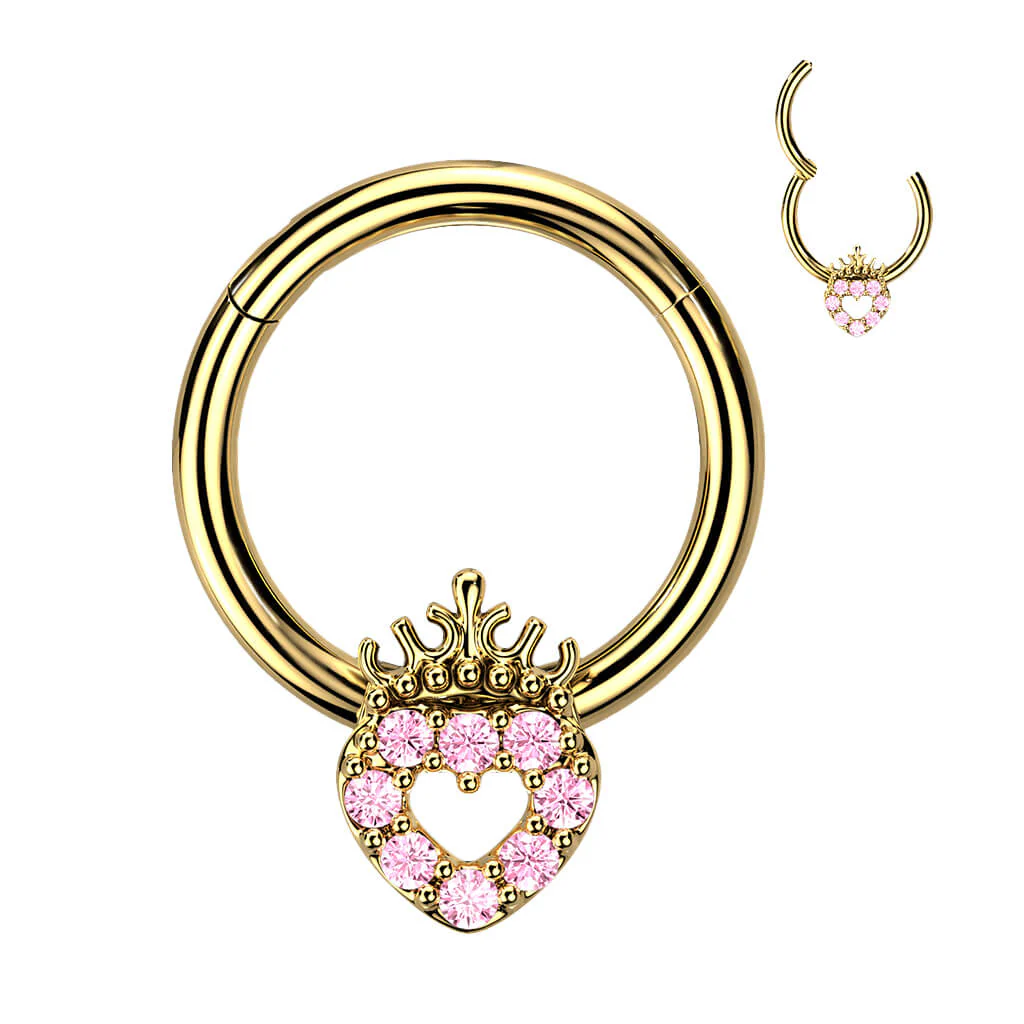 Ring Herz Krone Zirkonia Clicker - Image 4