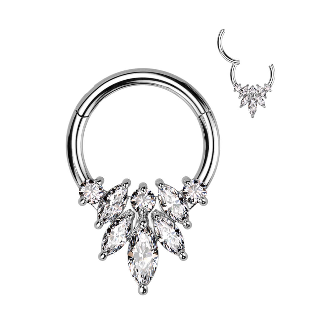 Ring Blumen Zirkonia Clicker - Image 2