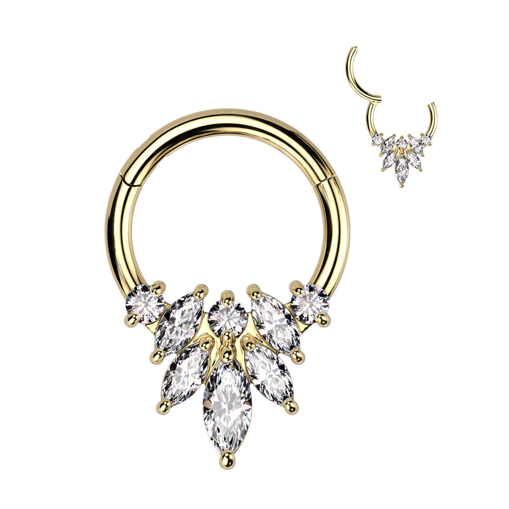 Ring Blumen Zirkonia Clicker - Image 3