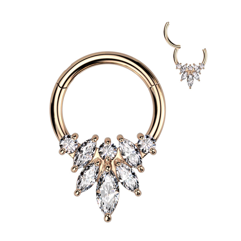 Ring Blumen Zirkonia Clicker - Image 4