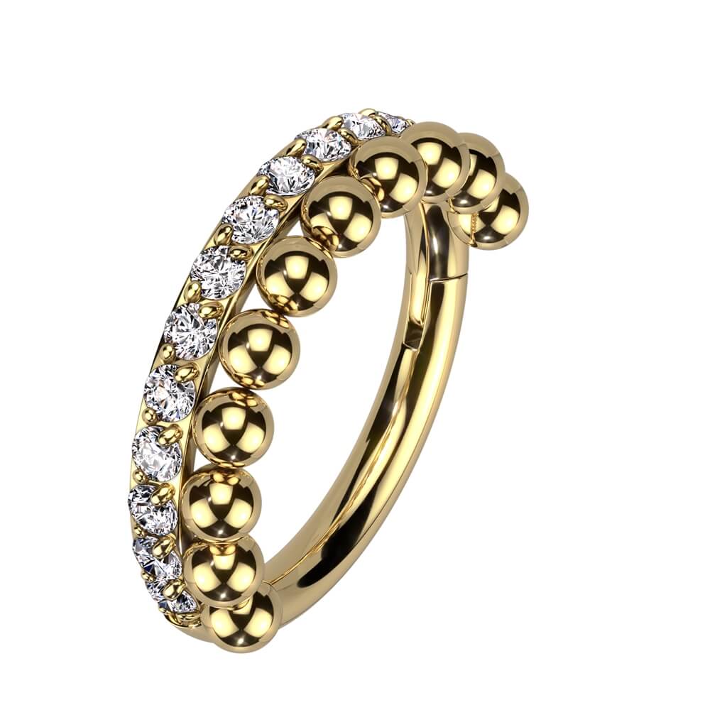 Ring Kugel Perlenkette Zirkonia Clicker - Image 2