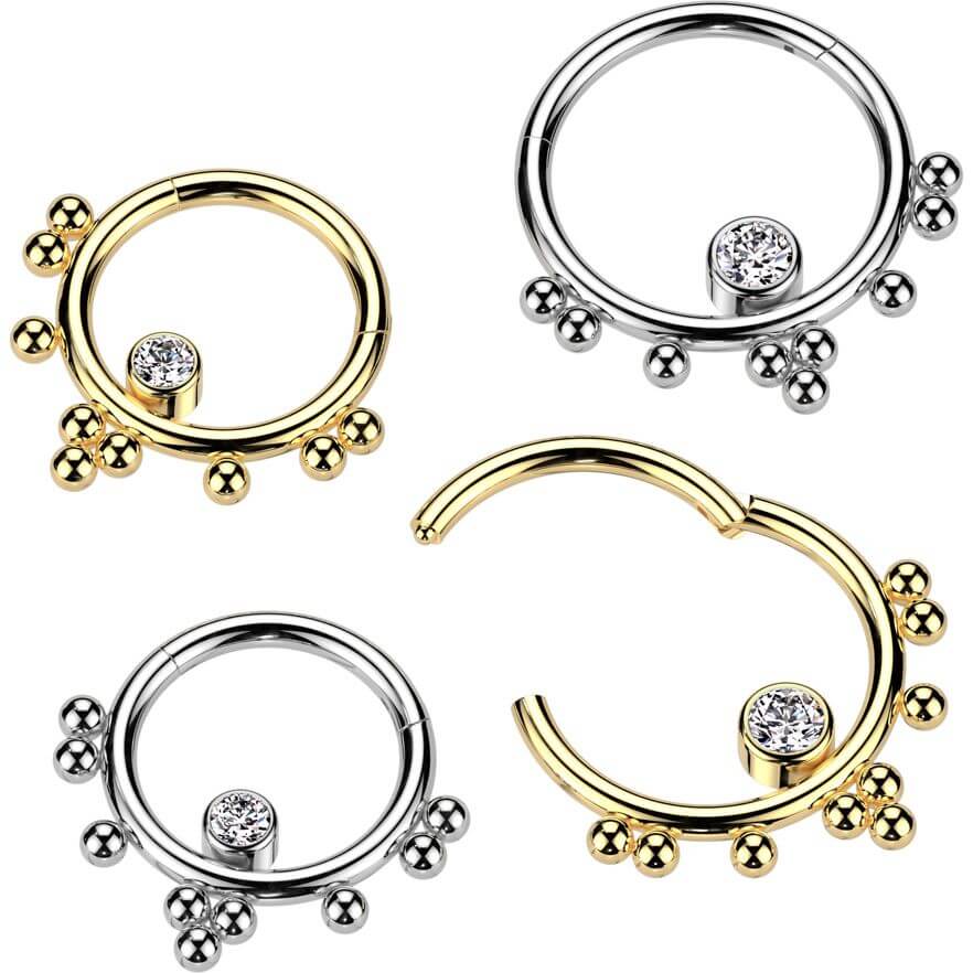 Ring Cluster Kugel Zirkonia Clicker - Image 2